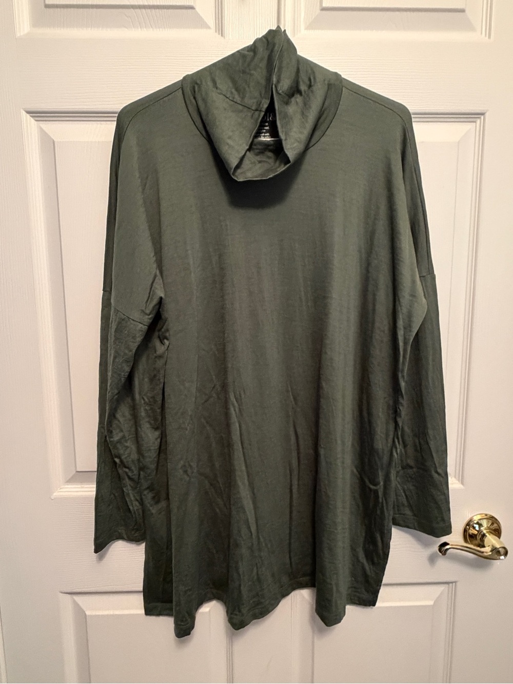 Wool& Simone Cowl Neck Tunic Top in Thyme